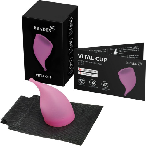Розовая менструальная чаша Vital Cup L (розовый)