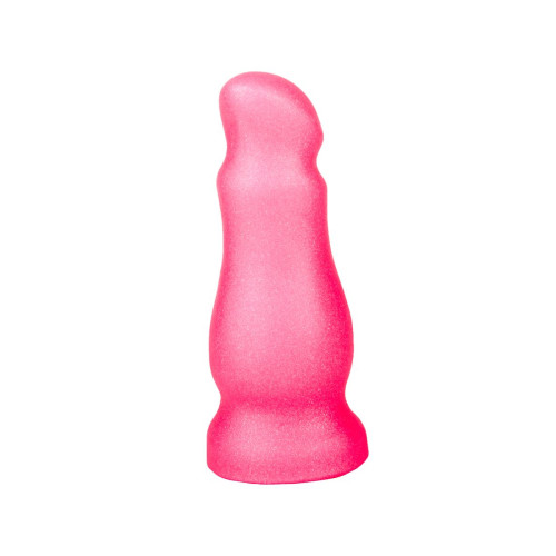 Розовая анальная пробочка с приплюснутым кончиком - 13 см. (розовый)