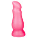 Розовая анальная пробочка с приплюснутым кончиком - 13 см. (розовый)