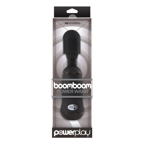 Чёрный вибромассажёр для эрогенных зон BoomBoom Power Wand - 18 см. (черный)