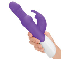 Фиолетовый вибратор-кролик с вращающимися бусинами - 25 см. (фиолетовый)