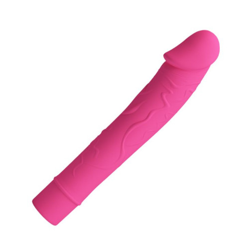 Розовый вибратор Vic с выделенными венками - 15,5 см. (розовый)
