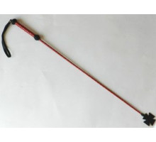 Плетеный длинный красный лаковый стек с наконечником-крестом - 85 см. (красный с черным)