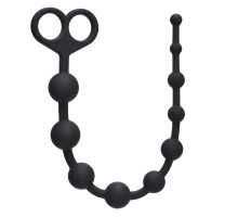Чёрная анальная цепочка Orgasm Beads - 33,5 см. (черный)