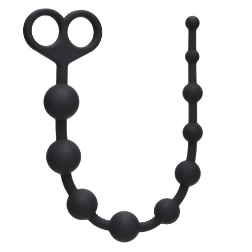 Чёрная анальная цепочка Orgasm Beads - 33,5 см. (черный)