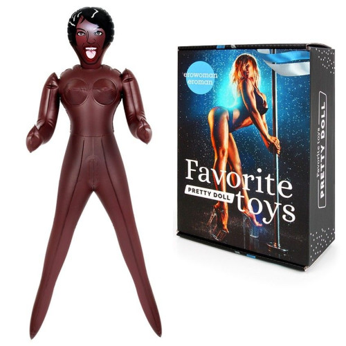 Темнокожая секс-кукла Шарлиз с 3 рабочими отверстиями (коричневый)