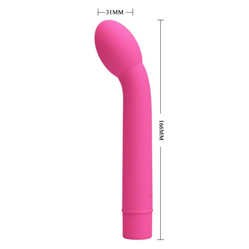 Розовый вибратор с увеличенной головкой Logan - 16,6 см. (розовый)