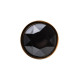Золотистая гладкая анальная пробка с черным кристаллом - 7 см. (черный)