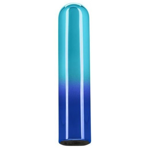 Голубой гладкий мини-вибромассажер Glam Vibe - 9 см. (голубой)