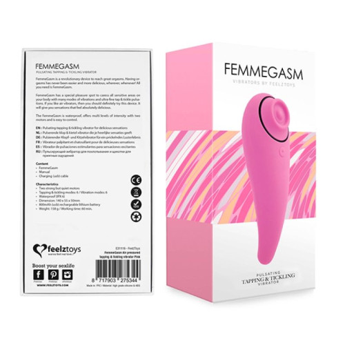 Розовый клиторальный вибромассажер FemmeGasm (розовый)
