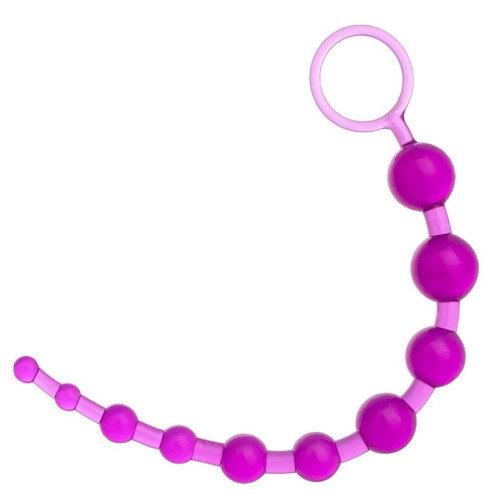 Фиолетовая анальная цепочка с кольцом - 30 см. (фиолетовый)