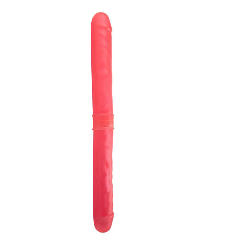 Розовый двусторонний гелевый фаллоимитатор - 44 см. (розовый)