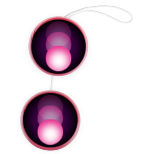 Розовые двойные вагинальные шарики с петелькой (розовый)