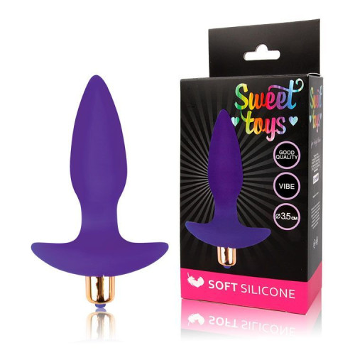 Фиолетовая коническая анальная пробка Sweet Toys - 10,5 см. (фиолетовый)