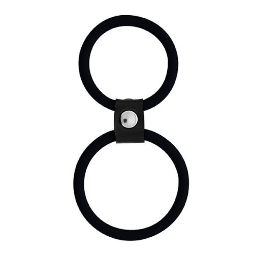Чёрное двойное эрекционное кольцо Dual Rings Black (черный)