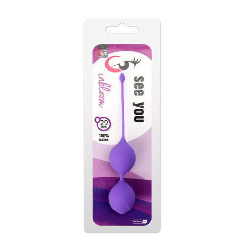 Фиолетовые вагинальные шарики SEE YOU IN BLOOM DUO BALLS 29MM (фиолетовый)