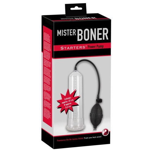 Помпа для пениса Mister Boner Starter - 21,5 см. (прозрачный)