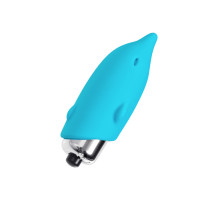 Голубой мини-вибратор Jolly - 7,5 см. (голубой)