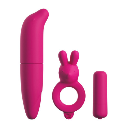 Ярко-розовый вибронабор для пар Couples Vibrating Starter Kit (ярко-розовый)