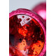 Красная анальная пробка с кристаллом красного цвета - 7,2 см. (красный)