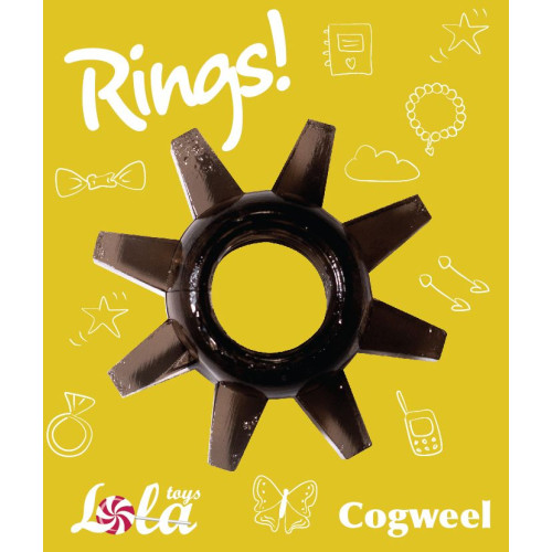 Чёрное эрекционное кольцо Rings Cogweel (черный)