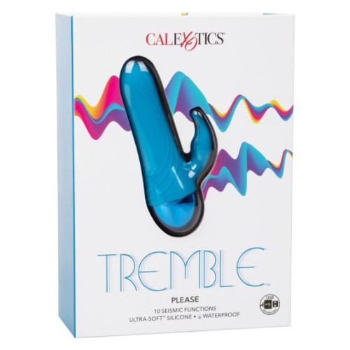 Голубой мини-вибратор Tremble Please - 12 см. (голубой)