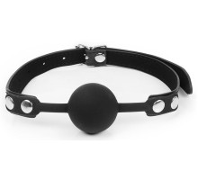 Черный кляп-шарик с регулируемым ремешком (черный)