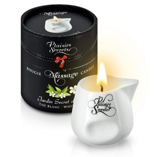 Массажная свеча с ароматом белого чая Jardin Secret D asie The Blanc - 80 мл. (белый)