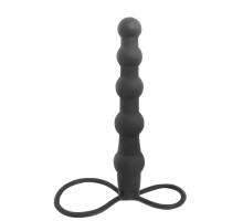 Черная ёлочка-насадка для двойного проникновения Mojo Bumpy - 15 см. (черный)
