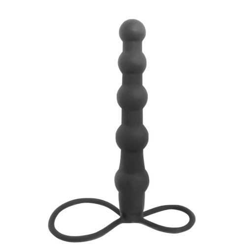 Черная ёлочка-насадка для двойного проникновения Mojo Bumpy - 15 см. (черный)