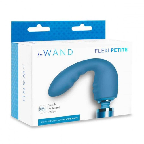 Синяя насадка Flexi для вибратора Le Wand Petite (синий)