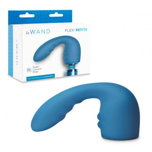 Синяя насадка Flexi для вибратора Le Wand Petite (синий)