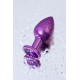 Фиолетовый анальный плаг с кристаллом фиолетового цвета - 8,2 см. (фиолетовый)