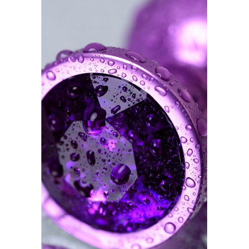 Фиолетовый анальный плаг с кристаллом фиолетового цвета - 8,2 см. (фиолетовый)