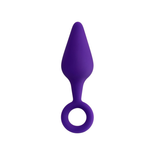 Фиолетовая анальная втулка с ограничительным колечком - 11,5 см. (фиолетовый)