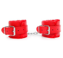 Красные мягкие наручники на регулируемых ремешках (красный)