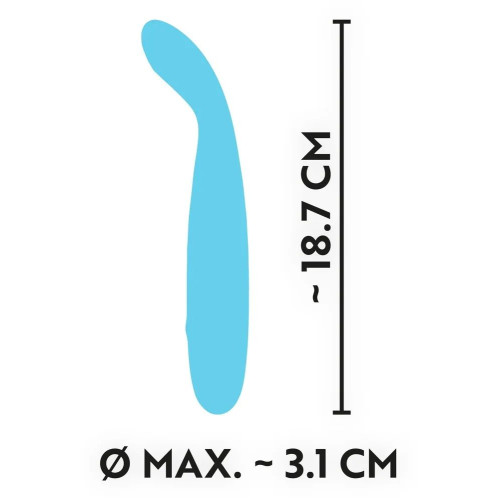 Голубой вибратор Cuties 2.0 - 18,7 см. (голубой)