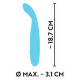 Голубой вибратор Cuties 2.0 - 18,7 см. (голубой)