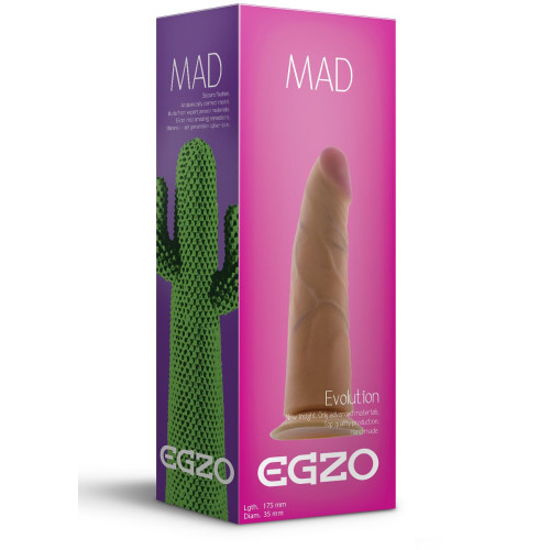 Телесный фаллоимитатор без мошонки Mad Cactus - 17,5 см. (телесный)