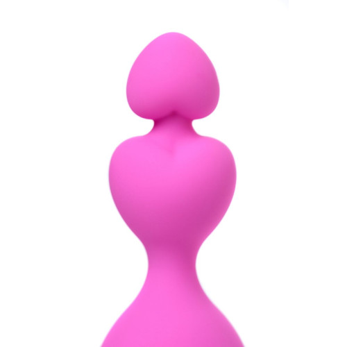 Розовая силиконовая анальная цепочка Sweety - 18,5 см. (розовый)