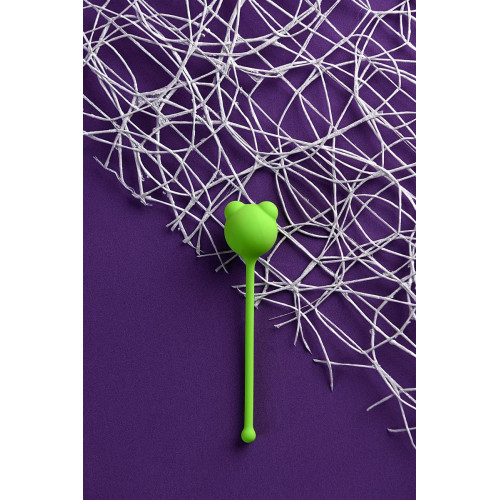 Зеленый силиконовый вагинальный шарик A-Toys с ушками (зеленый)