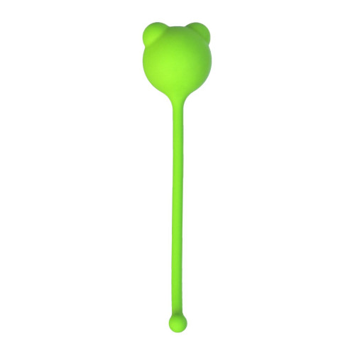 Зеленый силиконовый вагинальный шарик A-Toys с ушками (зеленый)