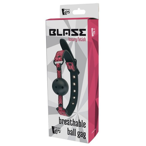Черно-розовый кляп-шарик с отверстиями BALL GAG (черный с розовым)
