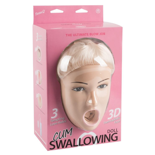 Надувная секс-кукла Cum Swallowing с вибрацией (телесный)