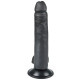 Черный фаллоимитатор-реалистик на присоске - 16,5 см. (черный)