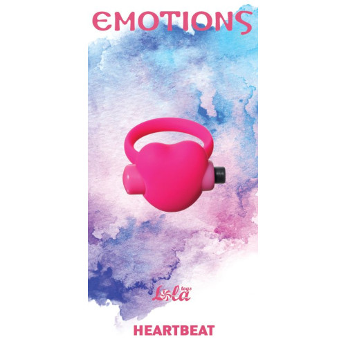 Розовое эрекционное виброколечко Emotions Heartbeat (розовый)