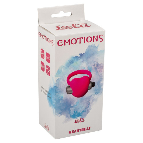 Розовое эрекционное виброколечко Emotions Heartbeat (розовый)