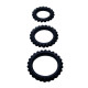 Набор из 3 ребристых эреционных колец TITAN (черный)
