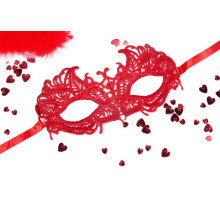 Красная ажурная текстильная маска  Андреа (красный)