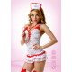 Кружевной костюм медсестры (белый с красным|M-L)